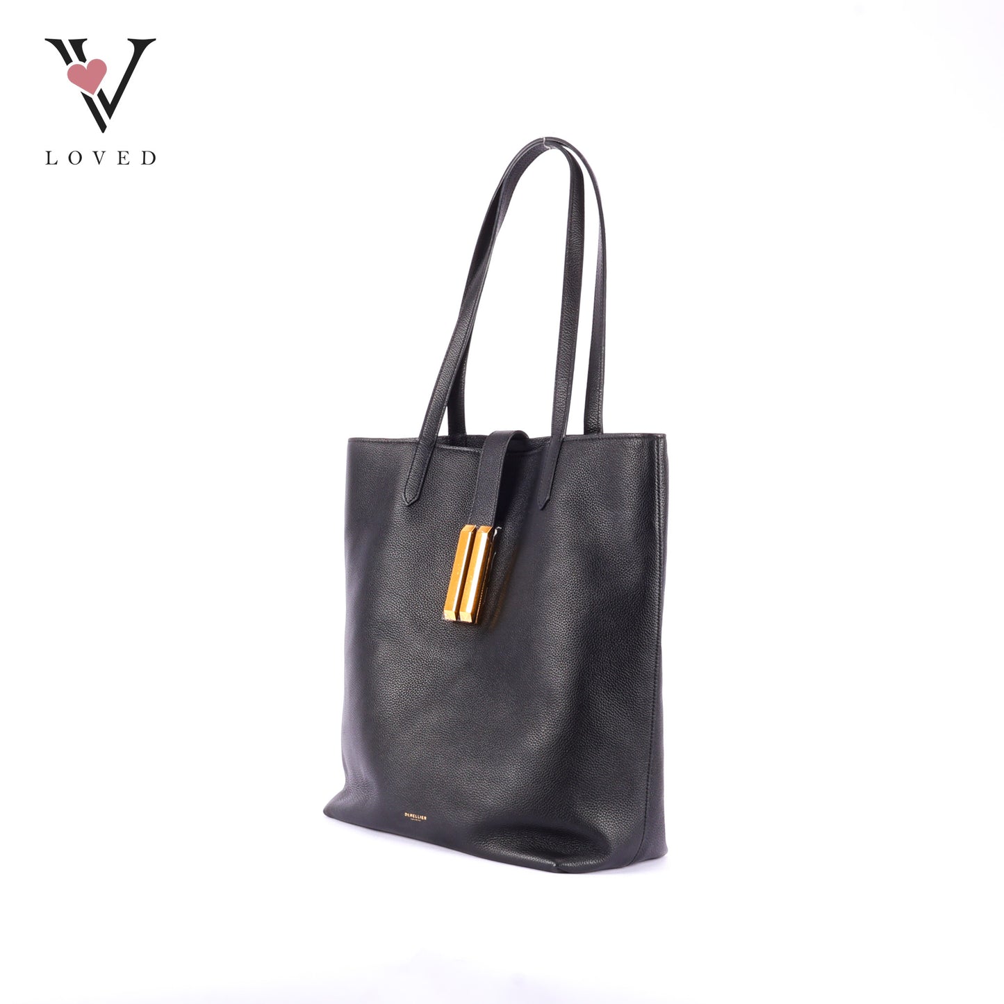 Demellier Vancouver Black Smooth Leather Tote Bag