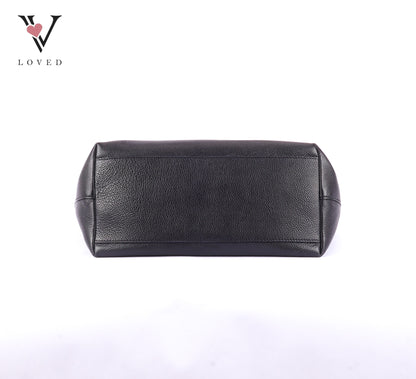 Demellier Vancouver Black Smooth Leather Tote Bag