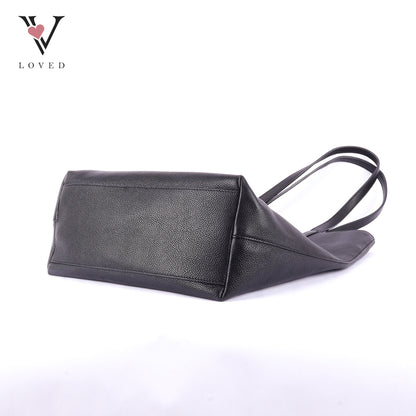 Demellier Vancouver Black Smooth Leather Tote Bag