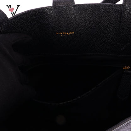 Demellier Vancouver Black Smooth Leather Tote Bag