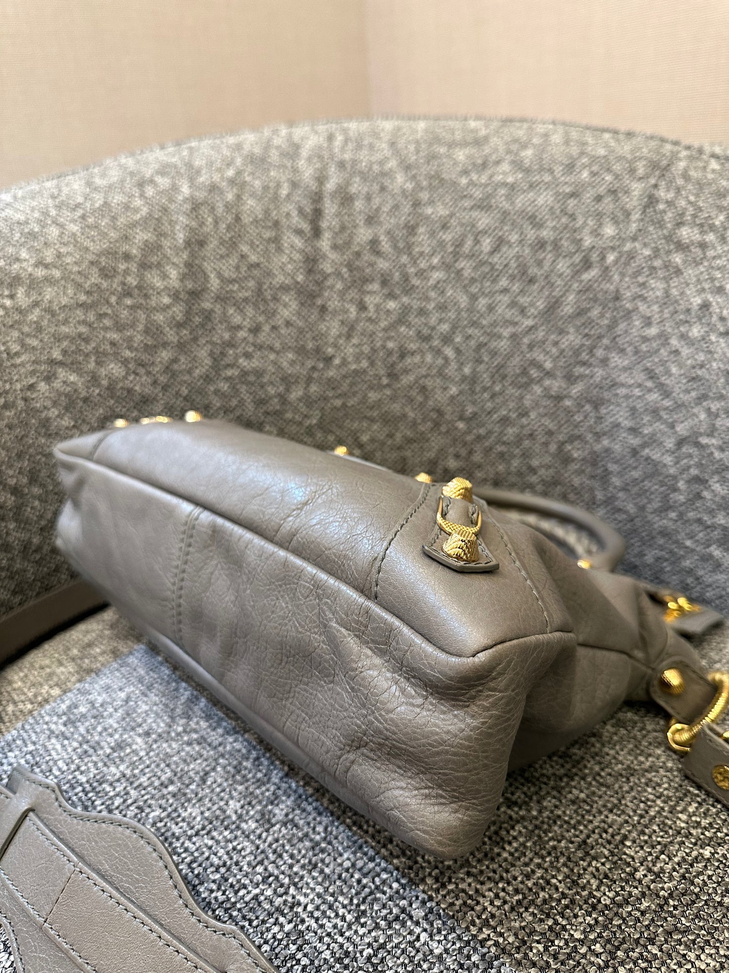 Balenciaga Metallic Edge City Handbag in Grey Leather