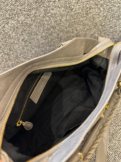 Balenciaga Metallic Edge City Handbag in Grey Leather