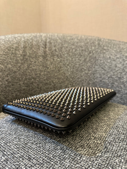 Christian Louboutin Loubiposh Spiked Clutch Bag in Black Leather