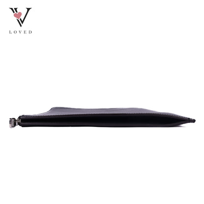 Poche Portfolio Black Epi Leather Document Clutch Bag