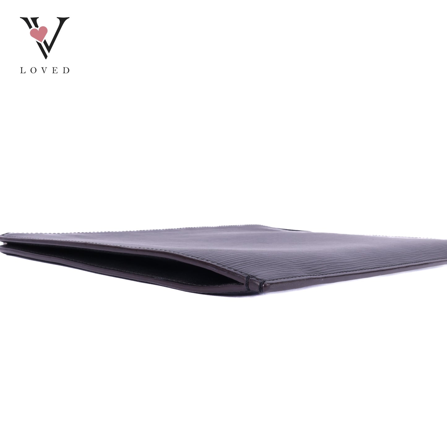 Poche Portfolio Black Epi Leather Document Clutch Bag