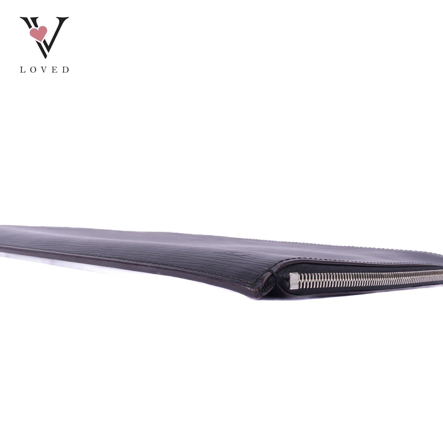Poche Portfolio Black Epi Leather Document Clutch Bag