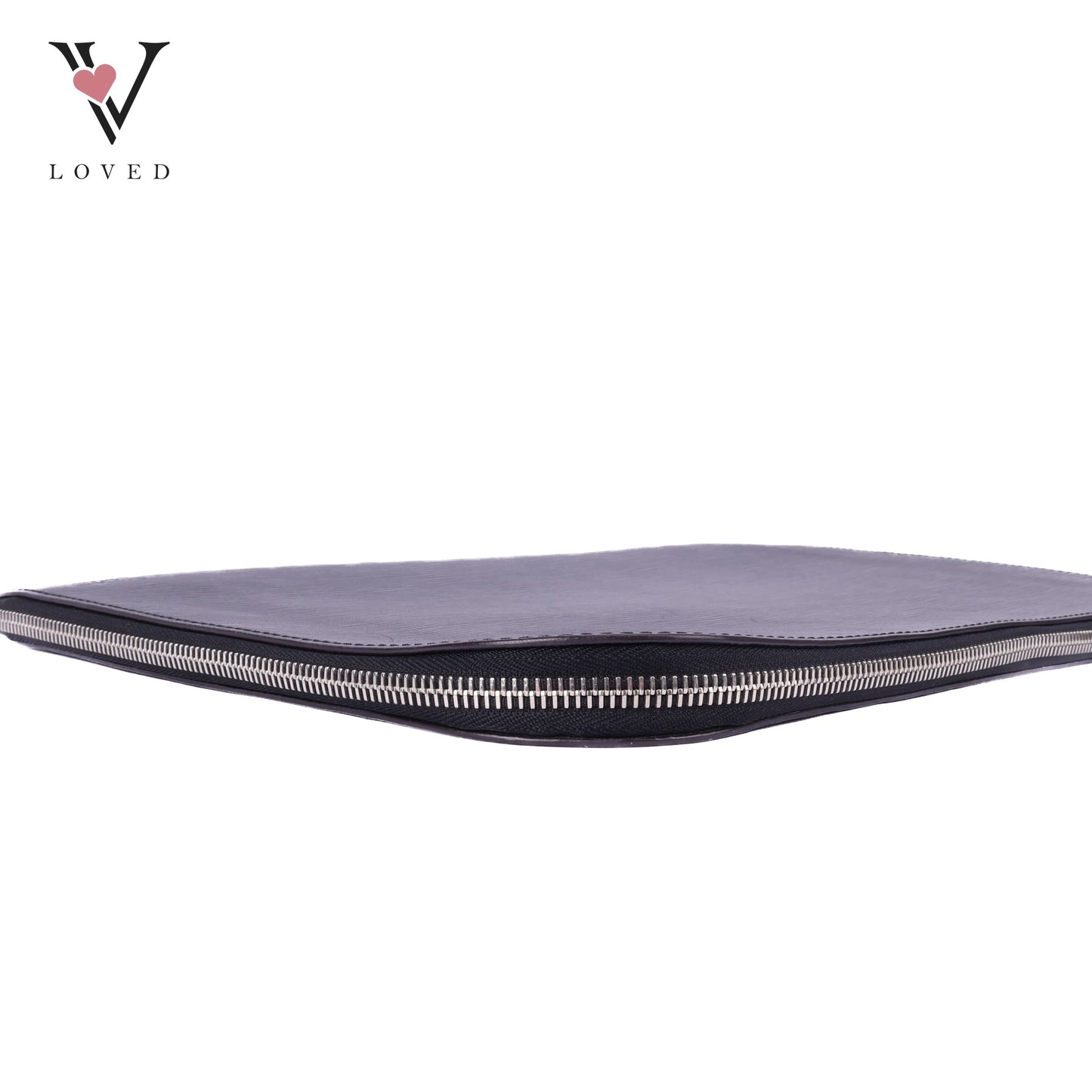 Poche Portfolio Black Epi Leather Document Clutch Bag