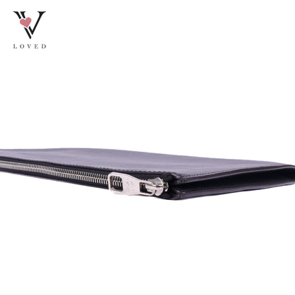 Poche Portfolio Black Epi Leather Document Clutch Bag