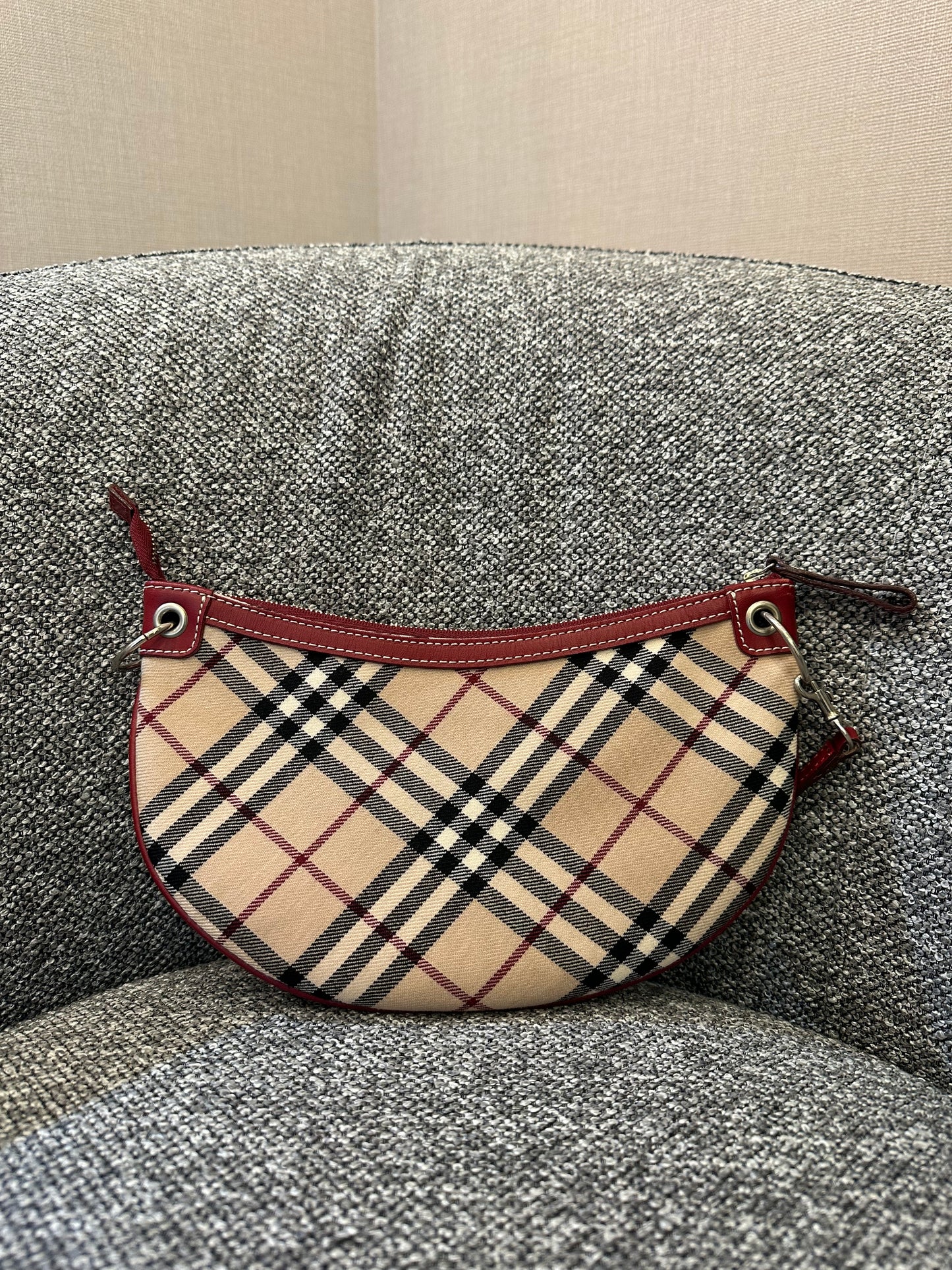 Burberry Nova Check Crescent-Shaped Accessory Pouch