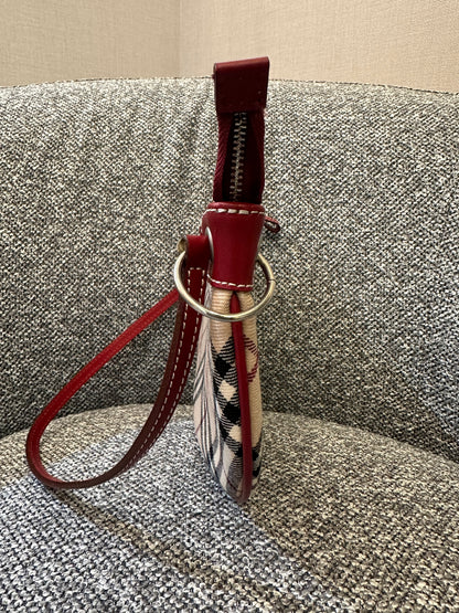 Burberry Nova Check Crescent-Shaped Accessory Pouch