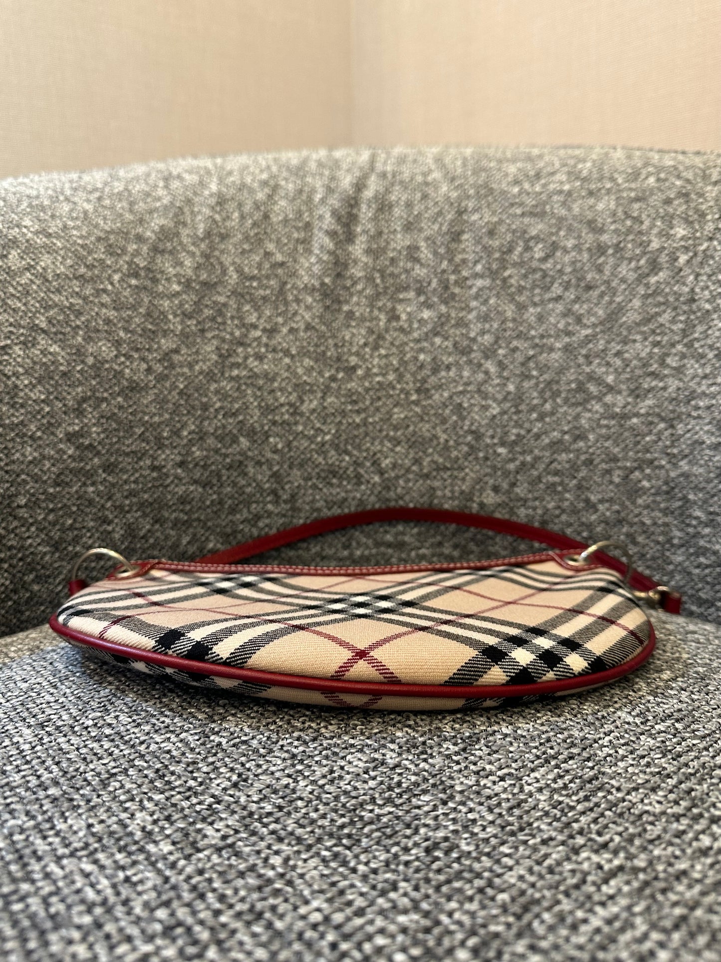 Burberry Nova Check Crescent-Shaped Accessory Pouch