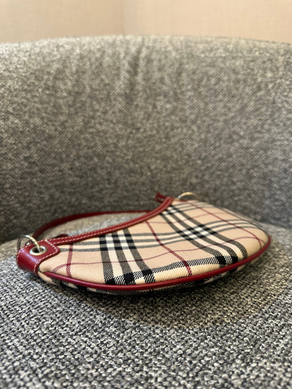 Burberry Nova Check Crescent-Shaped Accessory Pouch
