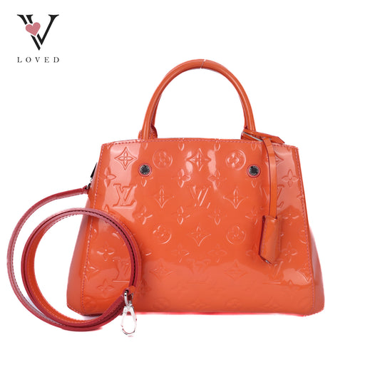 Montaigne BB Satchel In Monogram Vernis