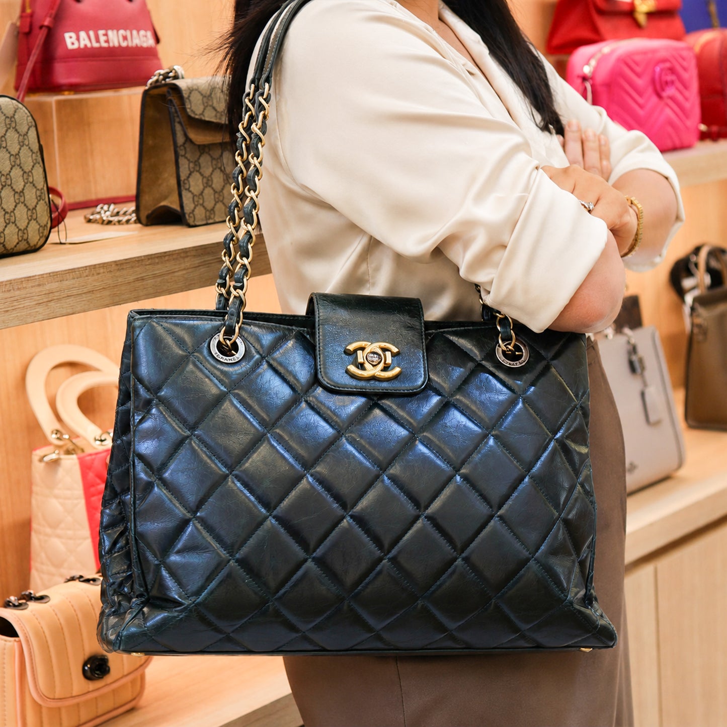 Chanel Daily Walk Tote Bag in Emerald Green