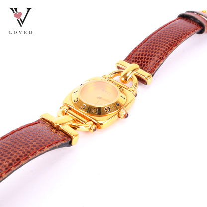 Gucci Watch Horsebit Vintage G300L Gold Plated Leather