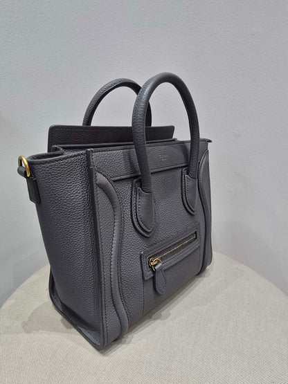 Celine Nano Luggage Tote Bag in Grey