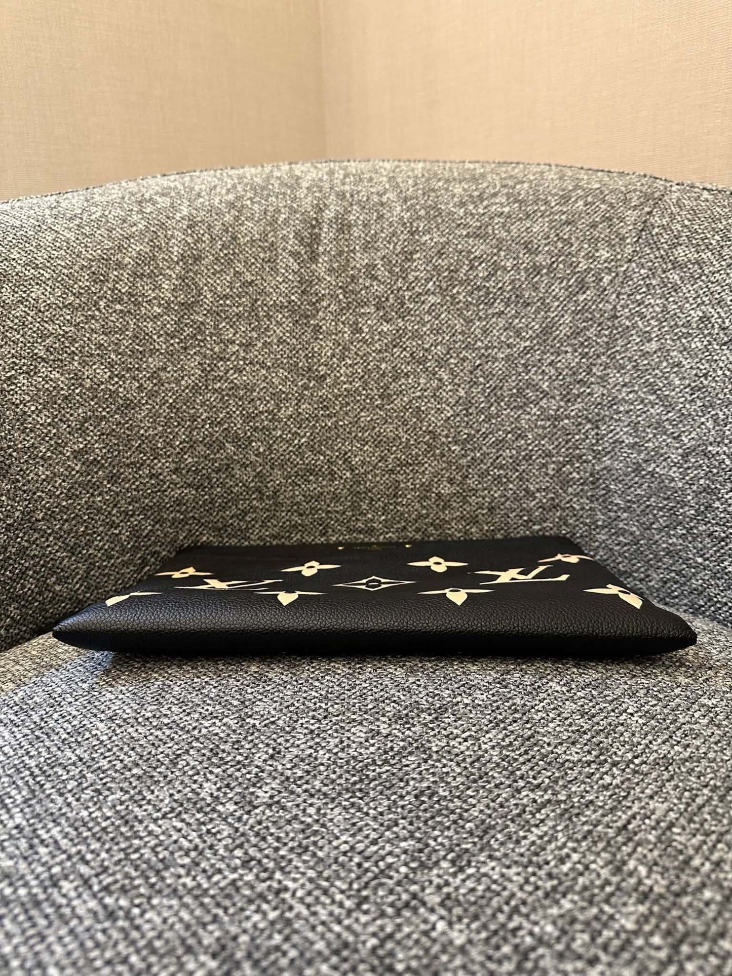 Louis Vuitton Bicolor Monogram Empreinte Daily Pouch In Noir