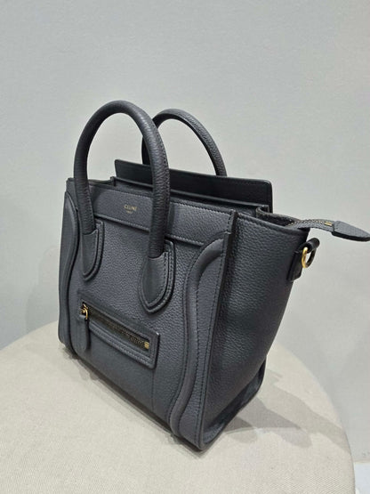 Celine Nano Luggage Tote Bag in Grey
