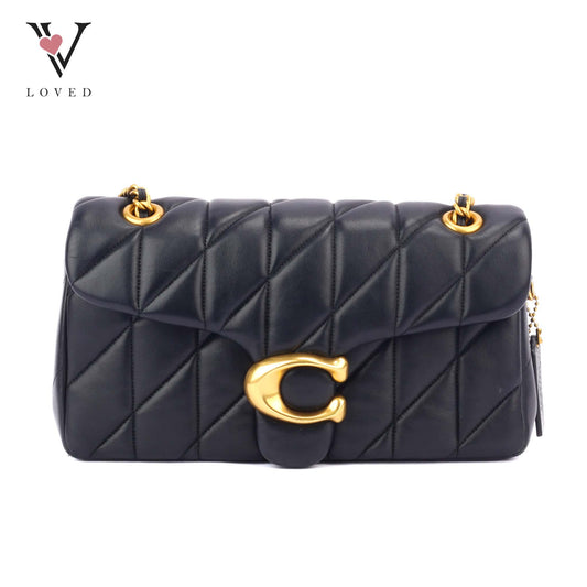 Coach Tabby Quilted Shoulder Bag 26 In Black Quilted Leather
